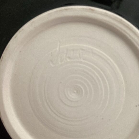 Art Pottery Small Flat Plates Set of 3 Black Glossy Fine Dining Sushi Plate - Picture 7 of 10